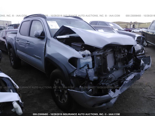 3TMCZ5AN9JM166218 - 2018 TOYOTA TACOMA DBL CAB/SR/TRDSPT/OR/PRO SILVER photo 1