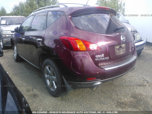 JN8AZ1MU4AW013799 - 2010 NISSAN MURANO S/SL/LE MAROON photo 3