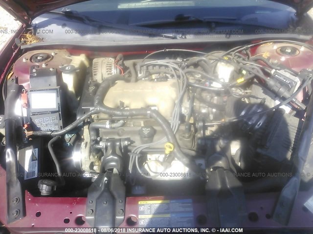 2G1WW12E959257719 - 2005 CHEVROLET MONTE CARLO LS BURGUNDY photo 10
