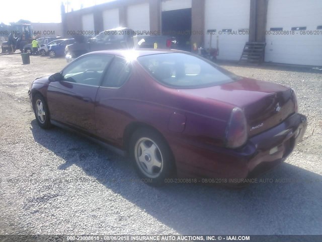 2G1WW12E959257719 - 2005 CHEVROLET MONTE CARLO LS BURGUNDY photo 3