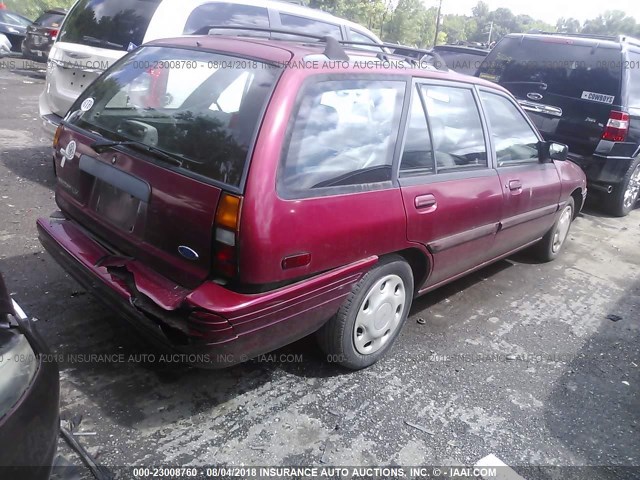 1FASP15J9SW209237 - 1995 FORD ESCORT LX/SPORT RED photo 4