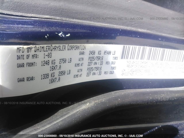 1J4GW48S84C109668 - 2004 JEEP GRAND CHEROKEE LAREDO/COLUMBIA/FREEDOM 蓝色 照片 9