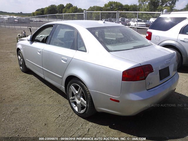 WAUDF78EX6A252864 - 2006 AUDI A4 2.0T QUATTRO SILVER photo 3