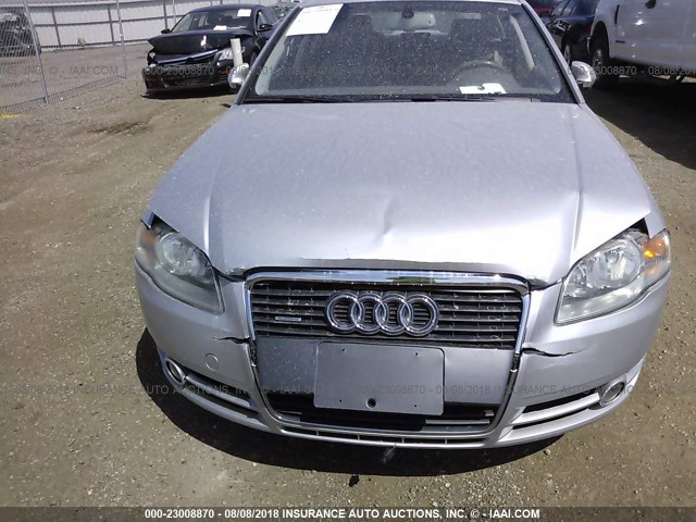 WAUDF78EX6A252864 - 2006 AUDI A4 2.0T QUATTRO SILVER photo 6