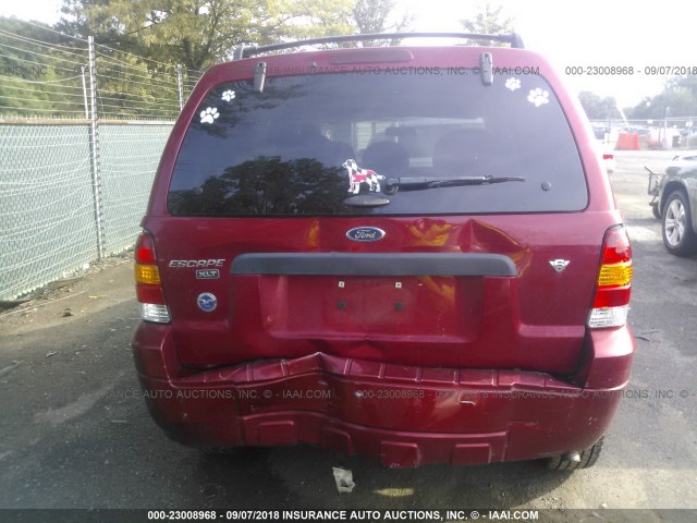 1FMYU03107KB68694 - 2007 FORD ESCAPE XLT RED photo 6