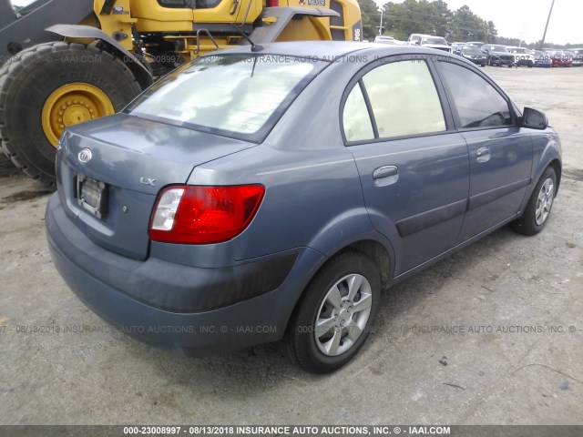 KNADE123176246916 - 2007 KIA RIO LX/SX GRAY photo 4