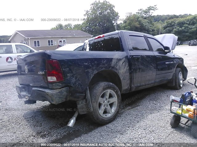 1C6RD7MT6CS160781 - 2012 DODGE RAM 1500 SPORT Dark Blue photo 4