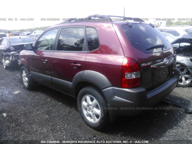 KM8JN72D25U212716 - 2005 HYUNDAI TUCSON GLS/LX RED photo 3