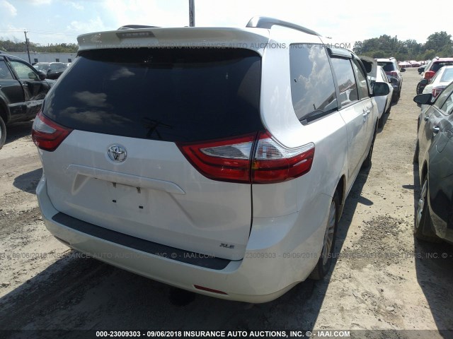 5TDYK3DC4FS645372 - 2015 TOYOTA SIENNA XLE/LIMITED WHITE photo 4