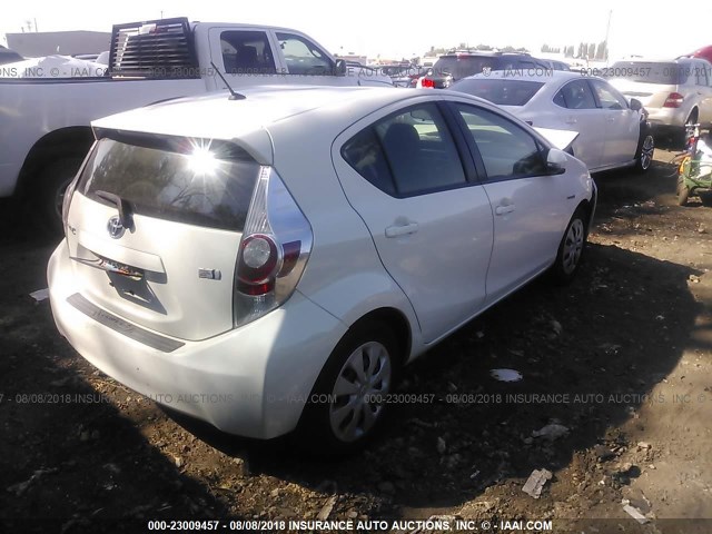 JTDKDTB34C1527477 - 2012 TOYOTA PRIUS C WHITE photo 4