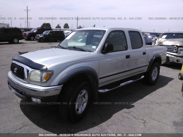 5TEGN92N04Z325749 - 2004 TOYOTA TACOMA DOUBLE CAB PRERUNNER GRAY photo 2