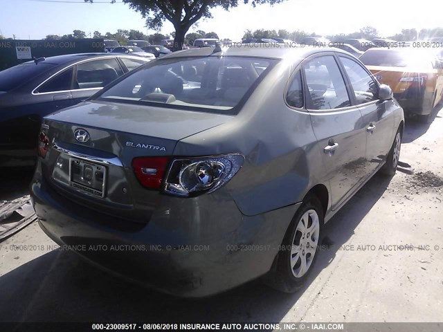 KMHDU4AD8AU903419 - 2010 HYUNDAI ELANTRA BLUE/GLS/SE GREEN photo 4