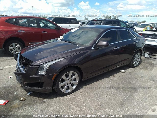 1G6AA5RX2E0122335 - 2014 CADILLAC ATS PURPLE photo 2