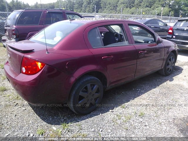 1G1AL58F087164653 - 2008 CHEVROLET COBALT LT BURGUNDY photo 4