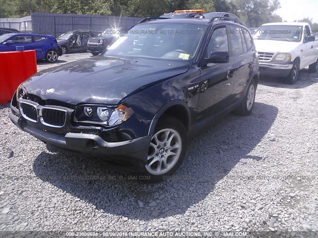WBXPA73404WC37051 - 2004 BMW X3 2.5I BLACK photo 2
