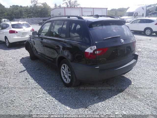 WBXPA73404WC37051 - 2004 BMW X3 2.5I BLACK photo 3