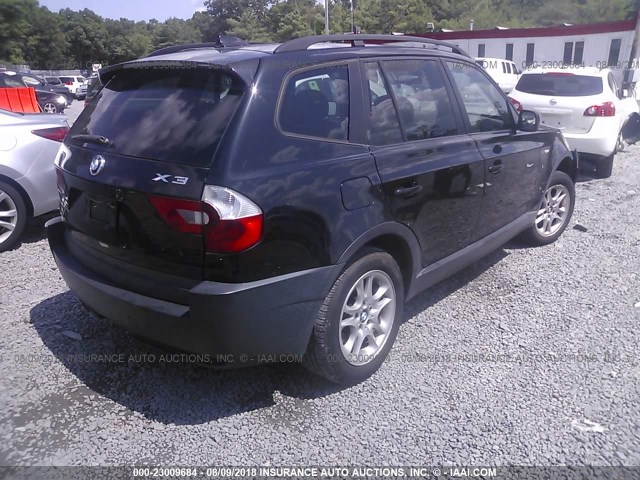 WBXPA73404WC37051 - 2004 BMW X3 2.5I BLACK photo 4