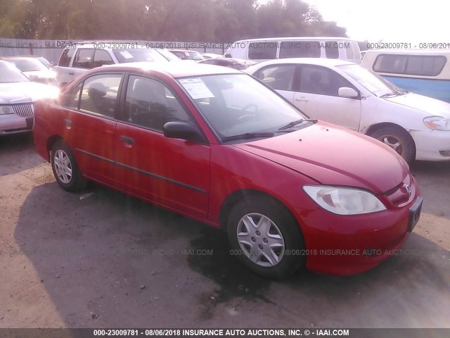 1HGES163X5L013353 - 2005 HONDA CIVIC DX VP RED photo 1