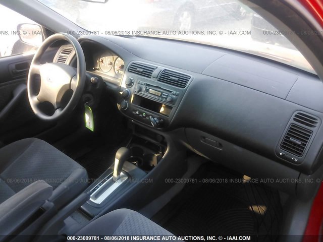 1HGES163X5L013353 - 2005 HONDA CIVIC DX VP RED photo 5