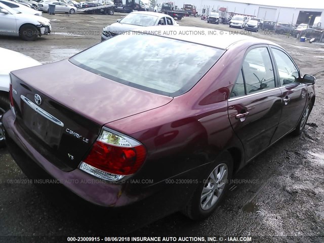 4T1BF30K15U109637 - 2005 TOYOTA CAMRY LE/XLE/SE Tünd qırmızı foto 4