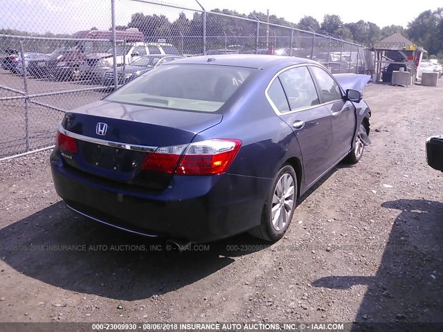 1HGCR2F87EA055012 - 2014 HONDA ACCORD EXL BLUE photo 4