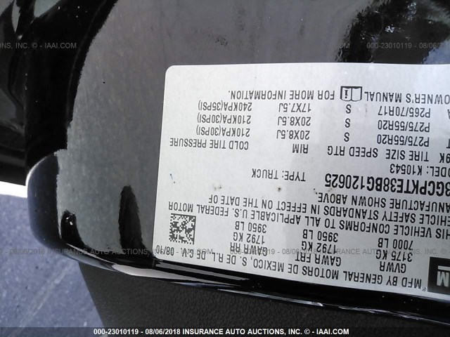 3GCPKTE38BG120625 - 2011 CHEVROLET SILVERADO K1500 LTZ BLACK photo 9