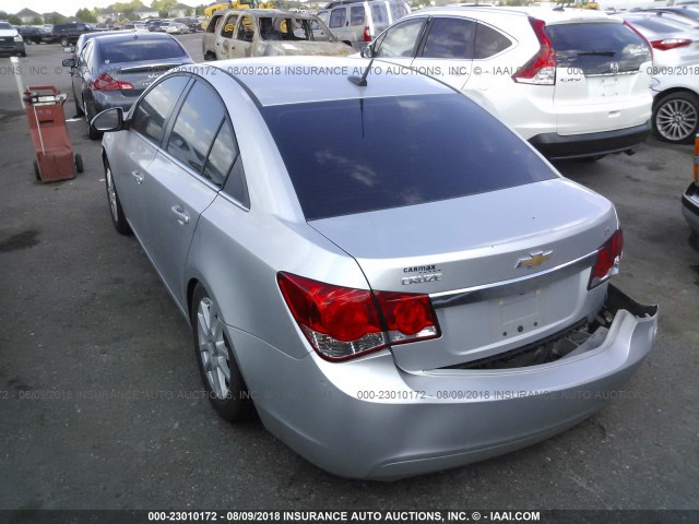 1G1PC5SB1D7284357 - 2013 CHEVROLET CRUZE LT SILVER photo 3