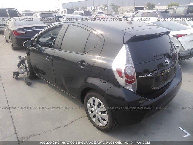 JTDKDTB3XD1541367 - 2013 TOYOTA PRIUS C BLACK photo 3