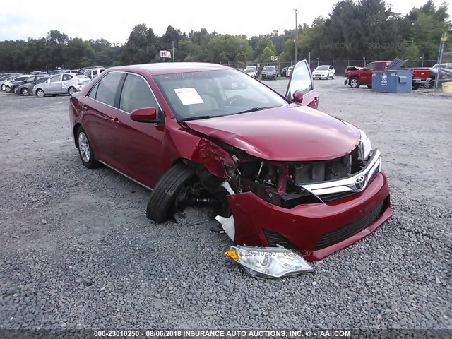 4T4BF1FK6ER393171 - 2014 TOYOTA CAMRY L/SE/LE/XLE RED photo 1
