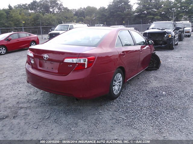 4T4BF1FK6ER393171 - 2014 TOYOTA CAMRY L/SE/LE/XLE RED photo 4