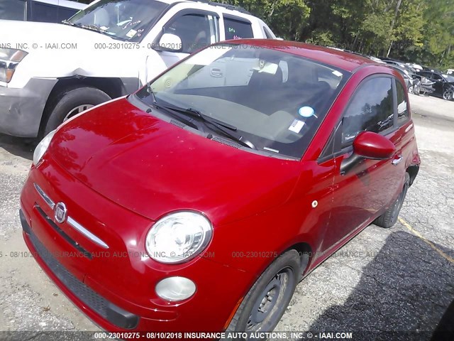 3C3CFFAR4DT560080 - 2013 FIAT 500 POP RED photo 2