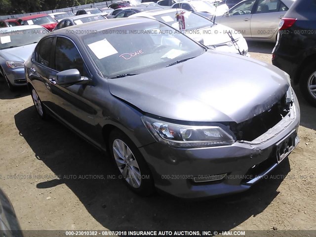 1HGCR2F86DA053315 - 2013 HONDA ACCORD EXL GRAY photo 1