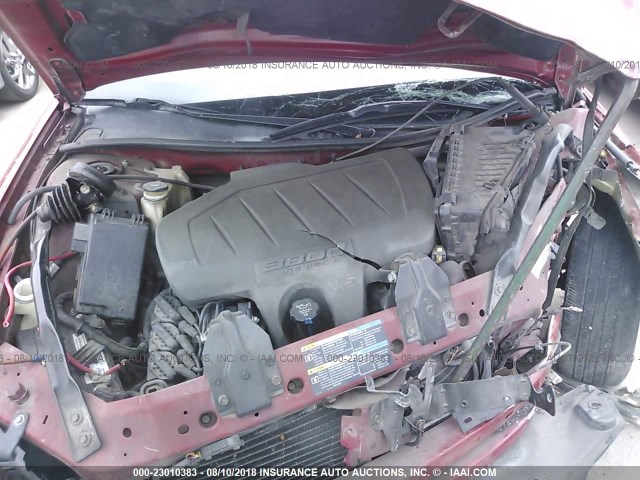 2G2WP552581117302 - 2008 PONTIAC GRAND PRIX RED photo 10