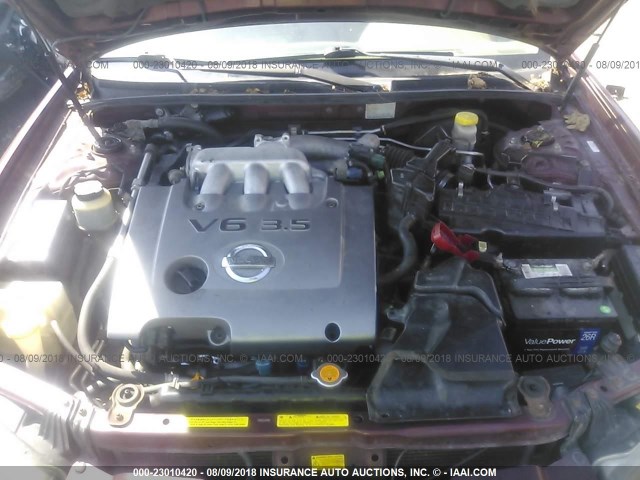 JN1DA31A13T434103 - 2003 NISSAN MAXIMA GLE/SE BURGUNDY photo 10