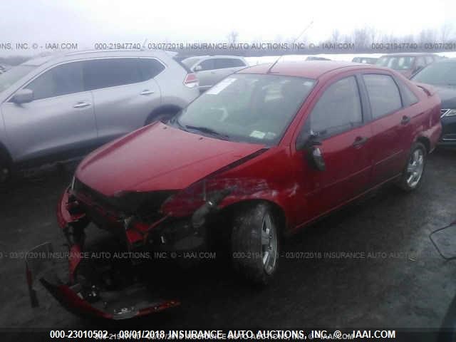 1FAHP34N47W286566 - 2007 FORD FOCUS ZX4/S/SE/SES RED photo 2