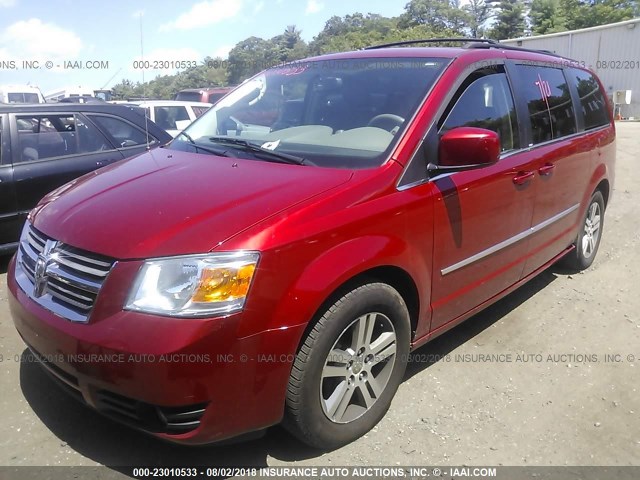 2D4RN5DX9AR123366 - 2010 DODGE GRAND CARAVAN SXT RED photo 2