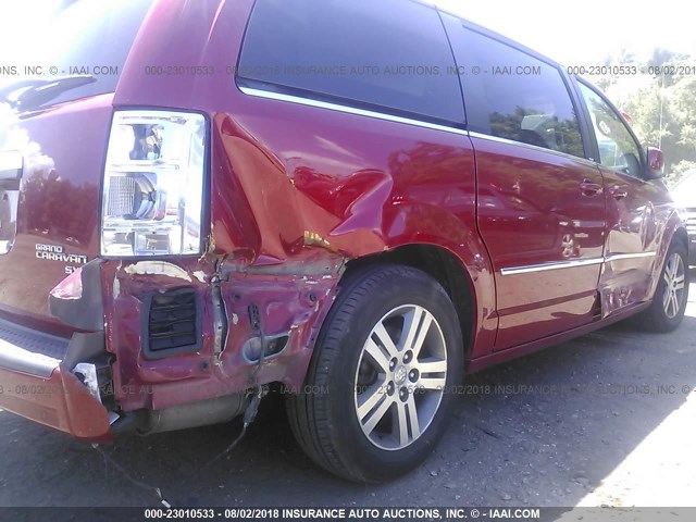 2D4RN5DX9AR123366 - 2010 DODGE GRAND CARAVAN SXT RED photo 6