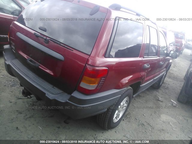 1J4GW48S54C393776 - 2004 JEEP GRAND CHEROKEE LAREDO/COLUMBIA/FREEDOM 红色 照片 4