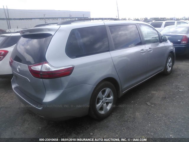 5TDKK3DC6FS601671 - 2015 TOYOTA SIENNA LE Dəniz mavisi foto 4