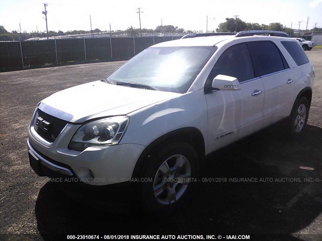 1GKEV33778J189273 - 2008 GMC ACADIA SLT-2 WHITE photo 2