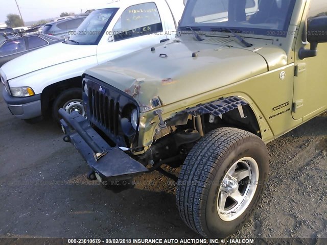 1C4AJWAG7DL656572 - 2013 JEEP WRANGLER SPORT GREEN photo 6