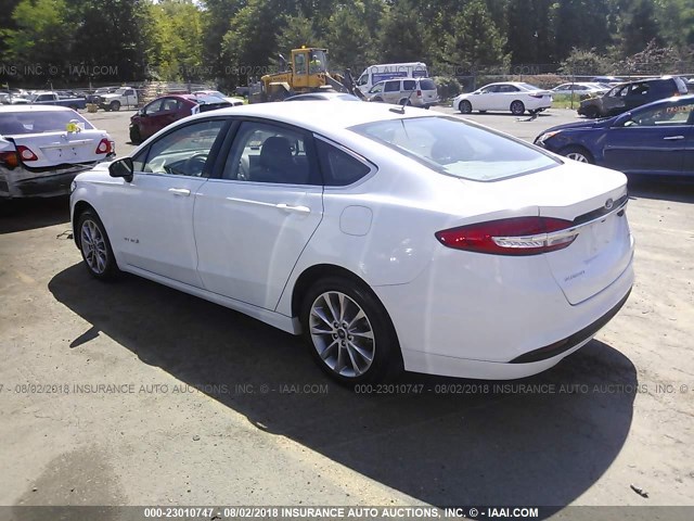 3FA6P0LU0HR158361 - 2017 FORD FUSION SE HYBRID WHITE photo 3