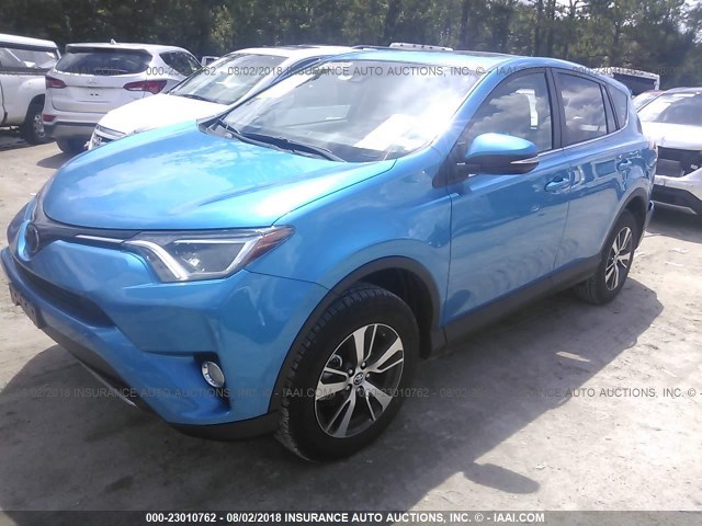 2T3RFREV5JW801812 - 2018 TOYOTA RAV4 ADVENTURE/XLE BLUE photo 2