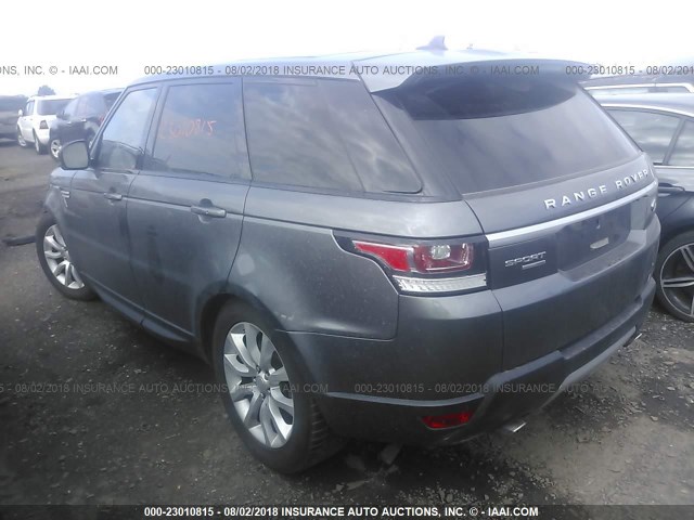 SALWR2VF7GA575184 - 2016 LAND ROVER RANGE ROVER SPORT HSE GRAY photo 3