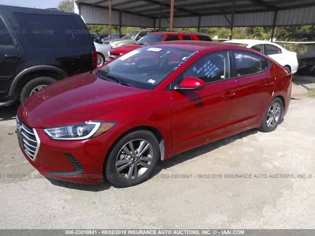 5NPD84LF1JH230653 - 2018 HYUNDAI ELANTRA SEL/VALUE/LIMITED RED photo 2