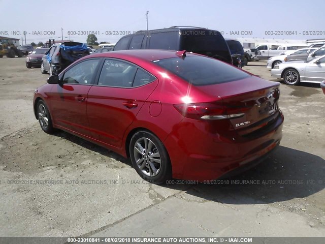 5NPD84LF1JH230653 - 2018 HYUNDAI ELANTRA SEL/VALUE/LIMITED RED photo 3