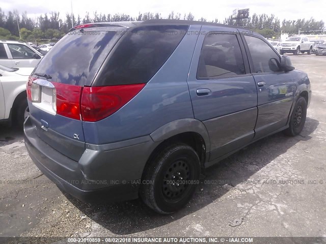 3G5DA03E22S597127 - 2002 BUICK RENDEZVOUS CX BLUE photo 4