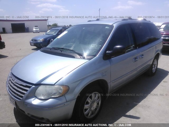 2C8GP64L65R244443 - 2005 CHRYSLER TOWN & COUNTRY LIMITED Light Blue photo 2