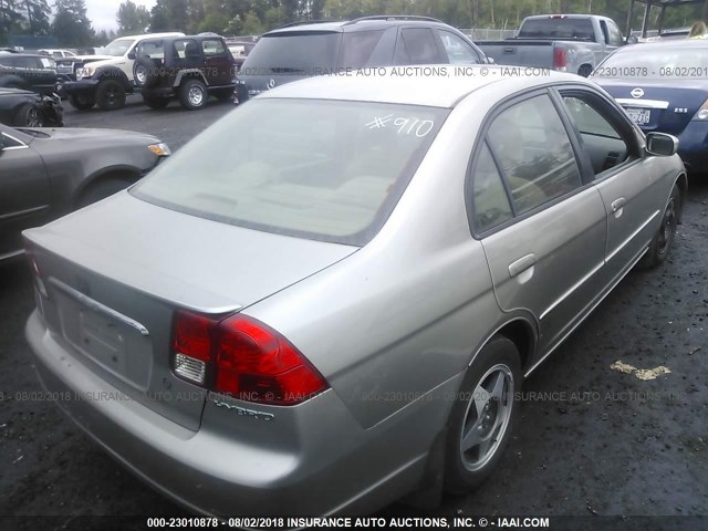 JHMES96693S032372 - 2003 HONDA CIVIC HYBRID GOLD photo 4