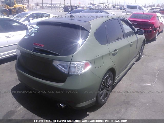 JF1GH75618H803366 - 2008 SUBARU IMPREZA WRX PREMIUM GREEN photo 4